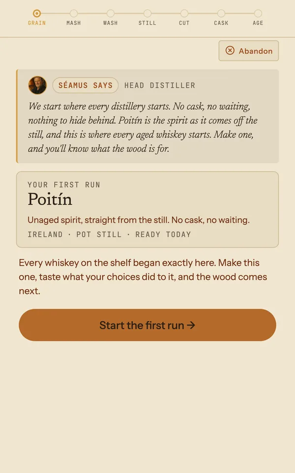 Distill: Séamus introduces your first run, Poitín.